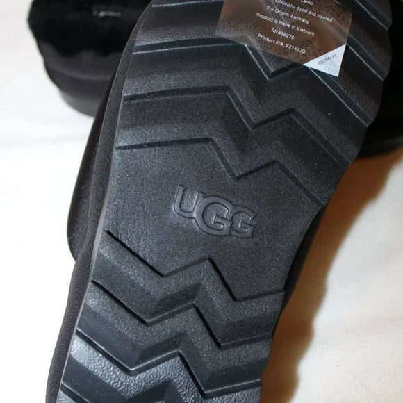 NIB UGG LOGO WOMEN'S GRAPHIC LOGO SLIDE SLIPPERS SANDALS BLACK - Picture 6 of 7
